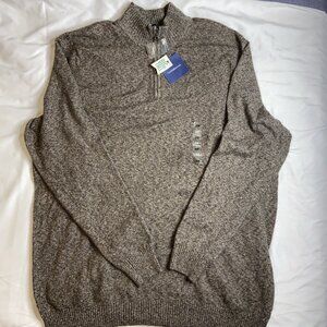 Croft & Borrow Sz 3XB Sweater 1/4 Zip NWT Gray $60 Msrp